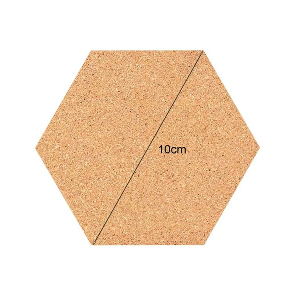 10Pcs Hexagon Cork Stickers Cup Mat Pad Adhesive Backed Wooden Anti-slip Mat Home Table Decor 100X85X1mm