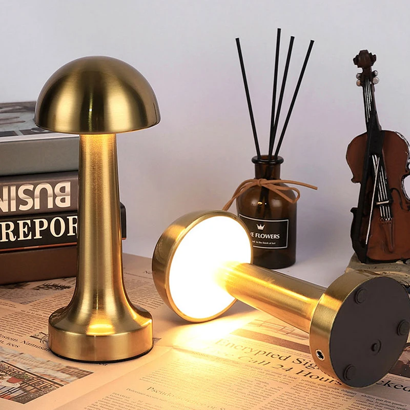Wireless night light desk lamp USB rechargeable barbell shaped dimmable bedroom study bar ambient light