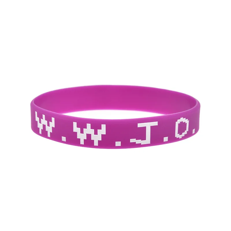 50 Stück WWJD Silikonarmband 1/2 Zoll breit, christliches Jesus-Armband, Jelly-Farbe, Unisex-Armband für Erwachsene – Detail 2