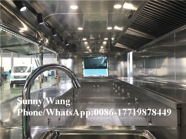 Baja tahan karat kualitas tinggi Ponsel baja tahan karat Trailer MAKANAN TRUK jagung es krim keranjang dengan roda