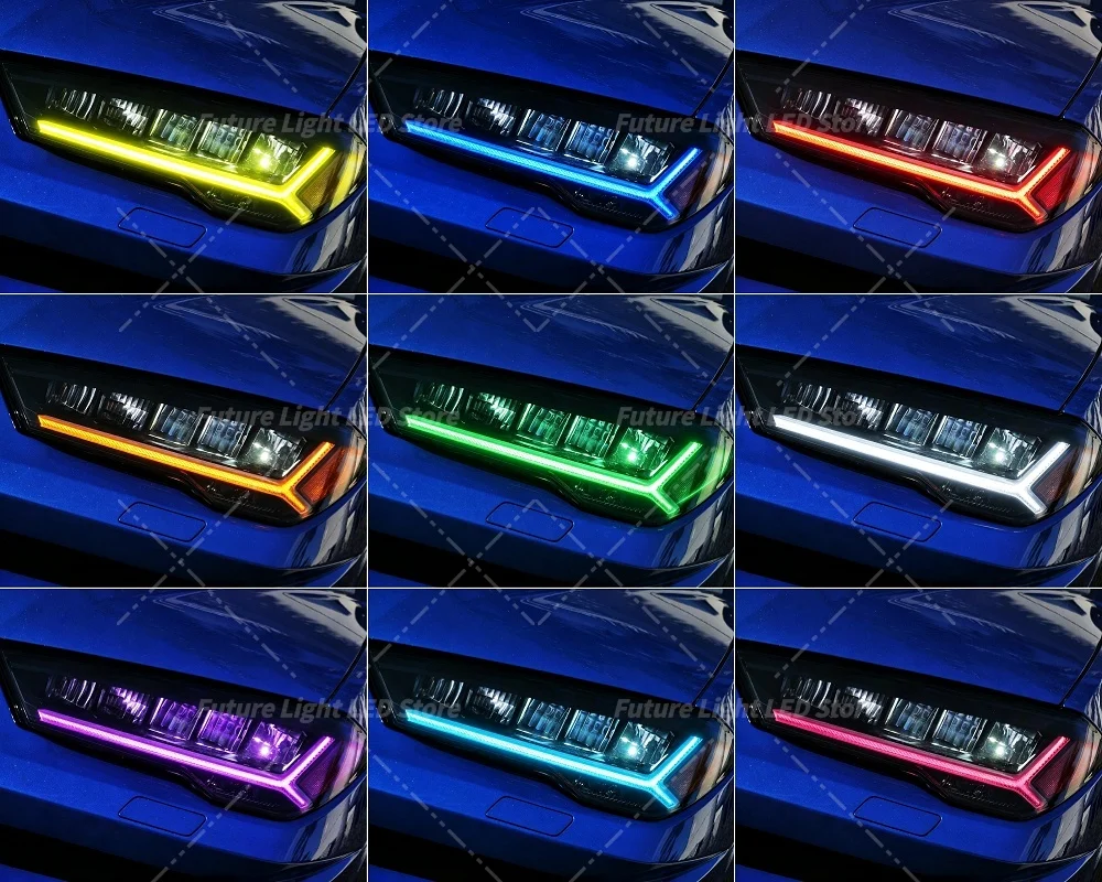 Yellow DRL LED Boards Lightsource For Lamborghini Urus 2018-2022 Headlight Daytime Running Light Module Angel Eye Amber Blue Red