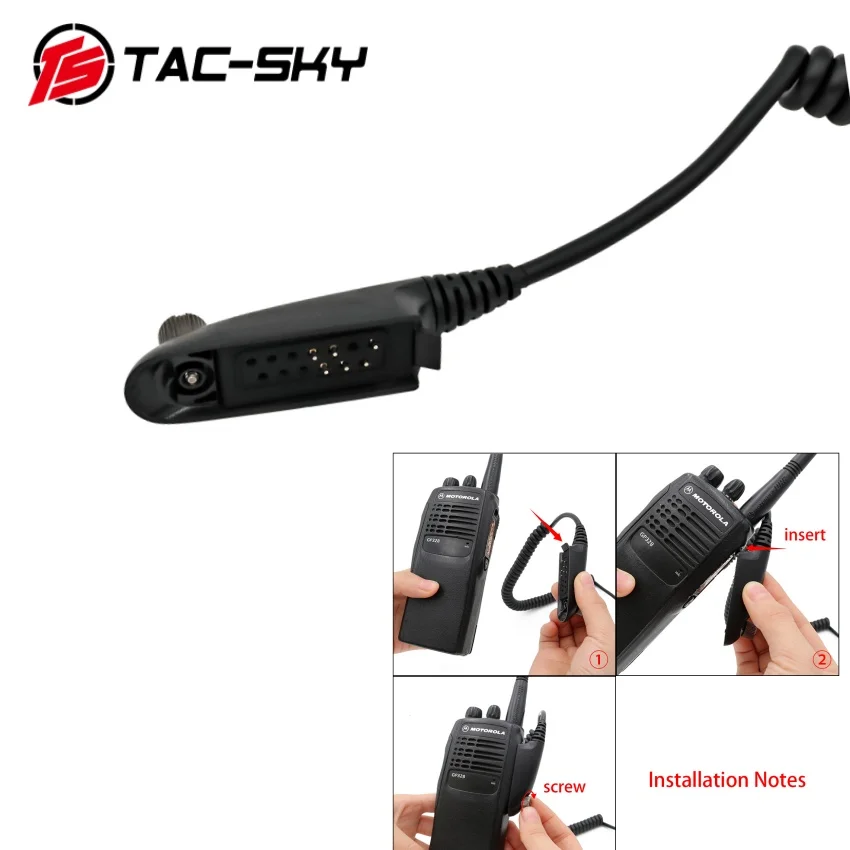 TAC-SKY PTT U94 Walkie-Talkie Cable Plug Adapter, Compatible with Motorola Walkie-Talkies GP140 GP320 GP328 GP338 GP340