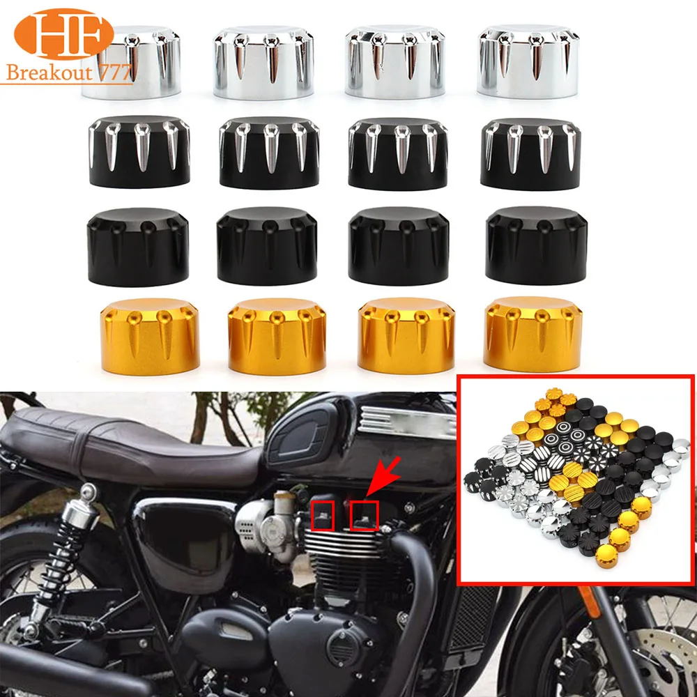 

For Triumph Bonneville T120 / T120 Black Motorcycle Spark Plug Head Bolts Cap Nut Cover CNC Aluminum For Triumph Thruxton 2016-