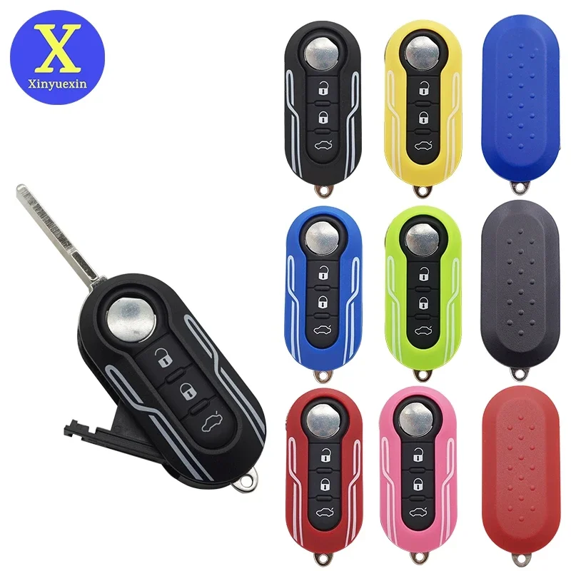 

Cocolockey New Design Car Remote Key Shell Case for Fiat 500 Panda Punto Bravo Stilo Ducato Flip Remote Key 3 Button SIP22 Blade