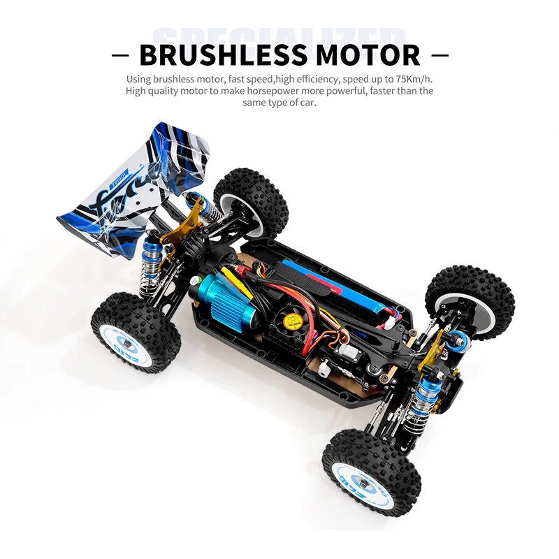 WLtoys سيارات RC سريعة للبالغين 1:12 سيارة سباق 4WD بدون فرش 75 كم/ساعة عالية السرعة كهربائية تعمل بالتحكم عن بعد هدايا عيد الميلاد