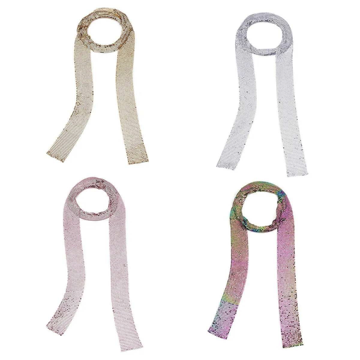Lightweight Aluminum Scarf Necklace Stylish Versatile Creative Accessory for Women Outfit Enhancer Necklace Scarf