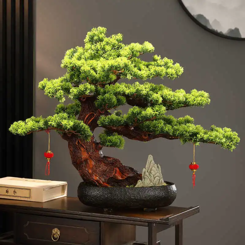 Simulated Welcoming Pine for the Entrance Hall Green Plant Artificial Tree Potted Plant for the Living Room, Decorative Ornament