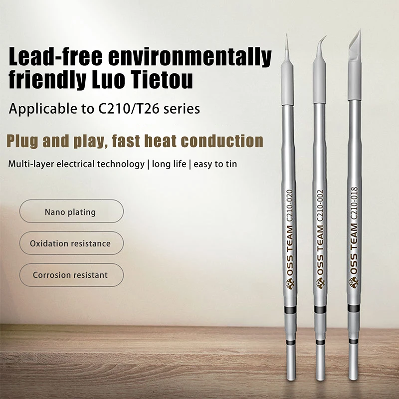 C210 سبيكة لحام تلميح سريع الأساسية كفاءة الحرارة ل JBC T210 T26D لحام الجدول مقبض متوافق T80 HS 02 سبيكة لحام تلميح