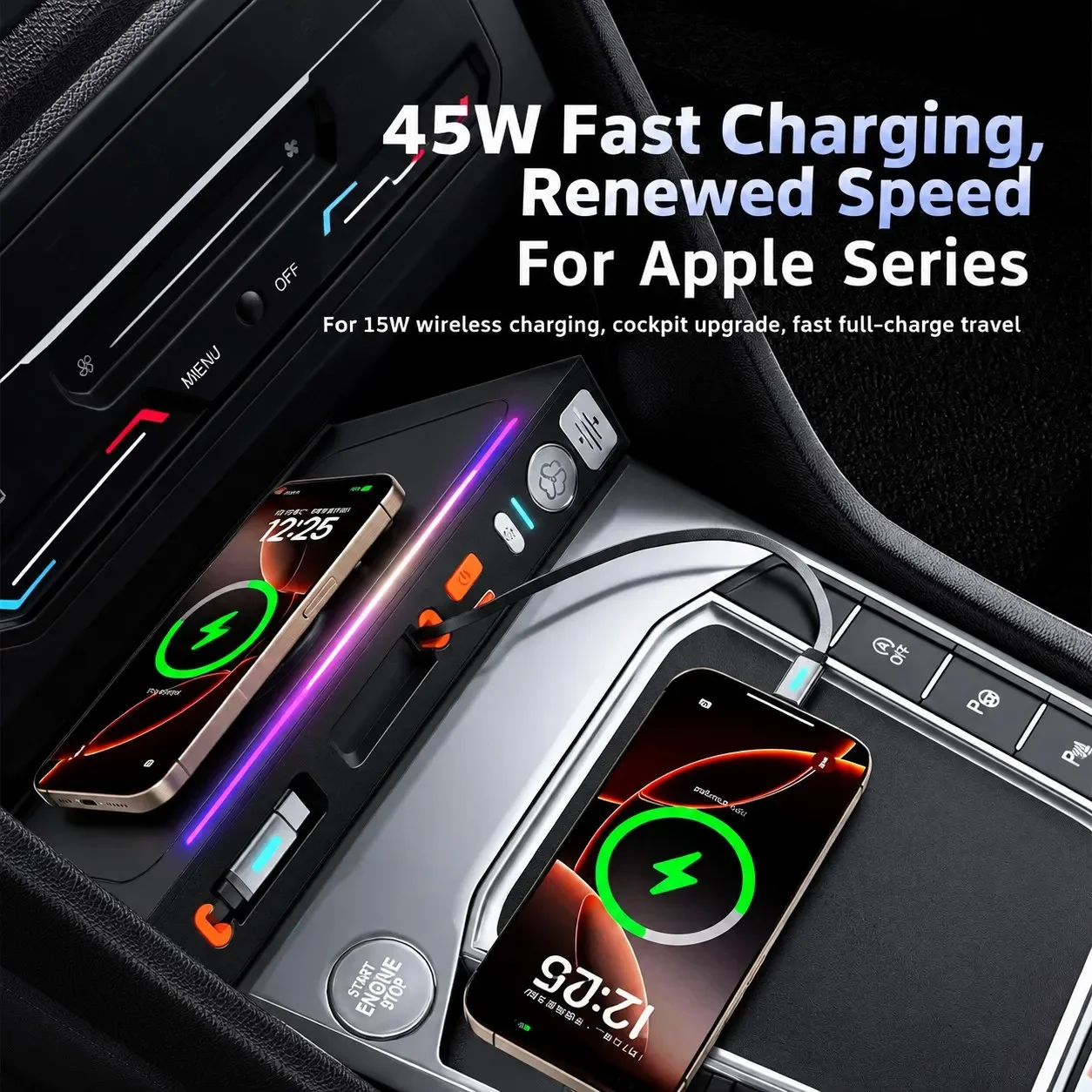 Car Air Freshener Docking Station Interior Upgrade Super Fast Charging Phone Charger For Volkswagen Tiguan L LWB 2017-2025