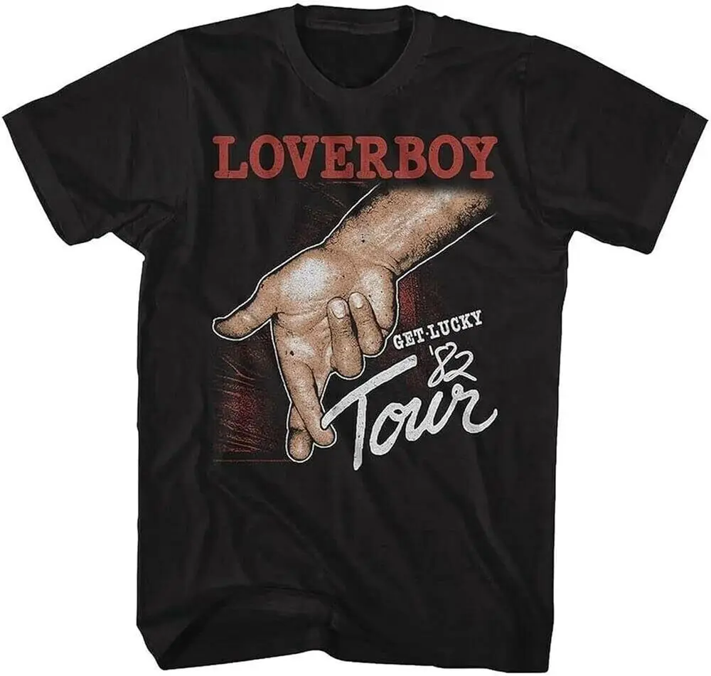 

Vtg Loverboy Get Lucky Tour Heavy Cotton Black Full Size Shirt