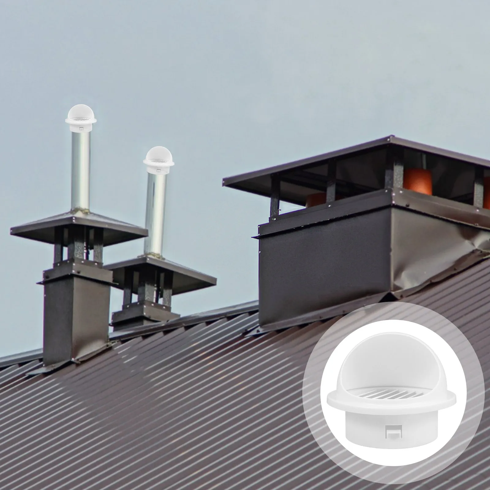 Plastic Outdoor Dryer Vent Cover Round Wall Vent Outlet Cover Efficient Air Exchange Healthy Environment Round Ventilation Hood