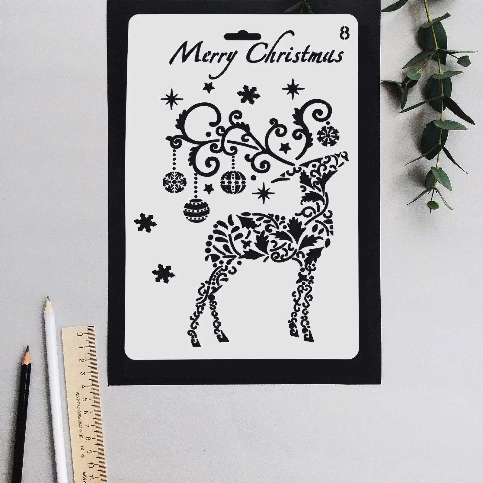 10Pcs Drawing Templates Plastic Christmas Stencils Safe Reusable for DIY Greeting Cards Photo Albums Decor Art Projects