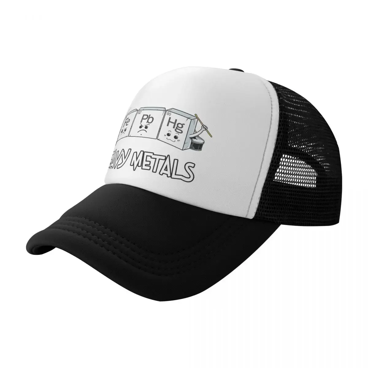 New Men Women Heavy Metal Elements Rock Chemistry Trucker Hat Fashion Mesh Baseball Cap Hat Breathable Sports Cap Summer
