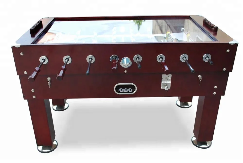 Manual coin operated machine glass top football game table