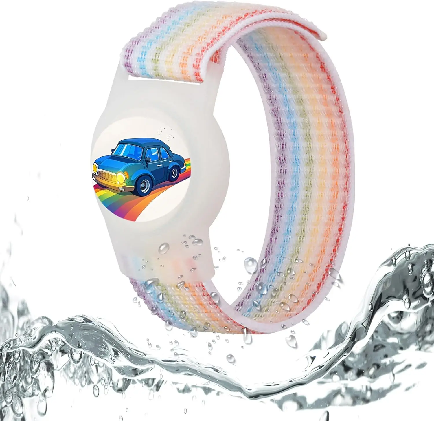 AirTag-Armband für Kinder, Wasserdichter Niedlicher Cartoon-AirTag-Halter für Kinder mit Vollständigem Schutzdesign und Verstecktem Silikon-Armband