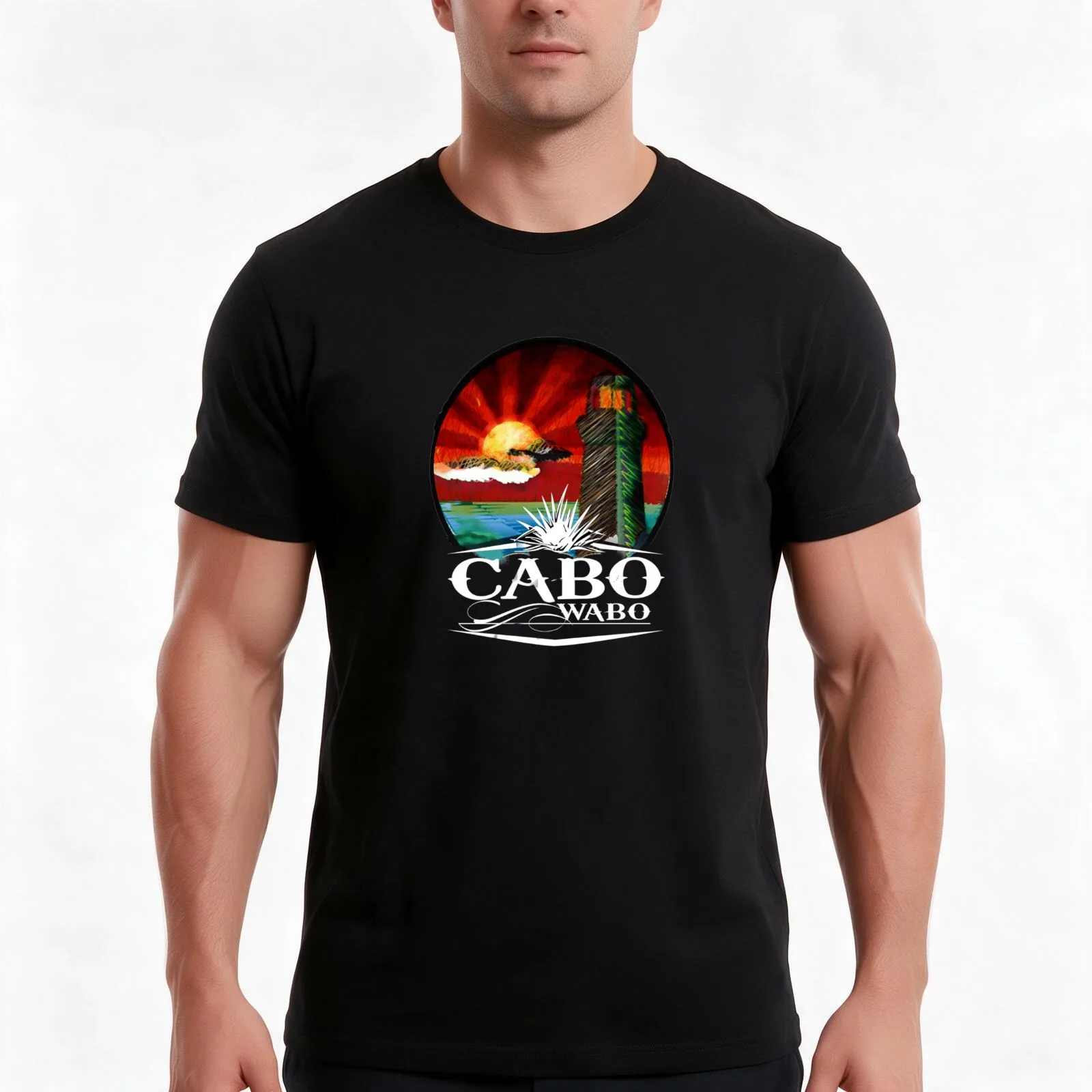 Cabo wabo cantina tequila T-Shirt, Summer Casual Cotton Tee, Oversized Streetwear Tops, Vintage Graphic Print, Unisex Men Women