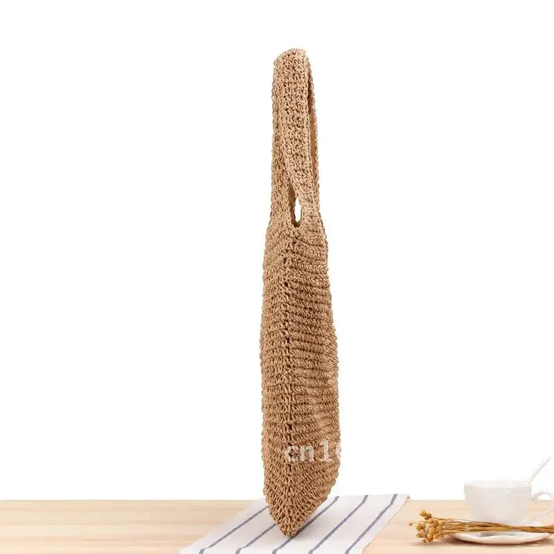 Fashion Straw Women Shoulder Bags Paper Woven Female Handbags Large Capacity Summer Beach Straw Bags Casual Tote Purses