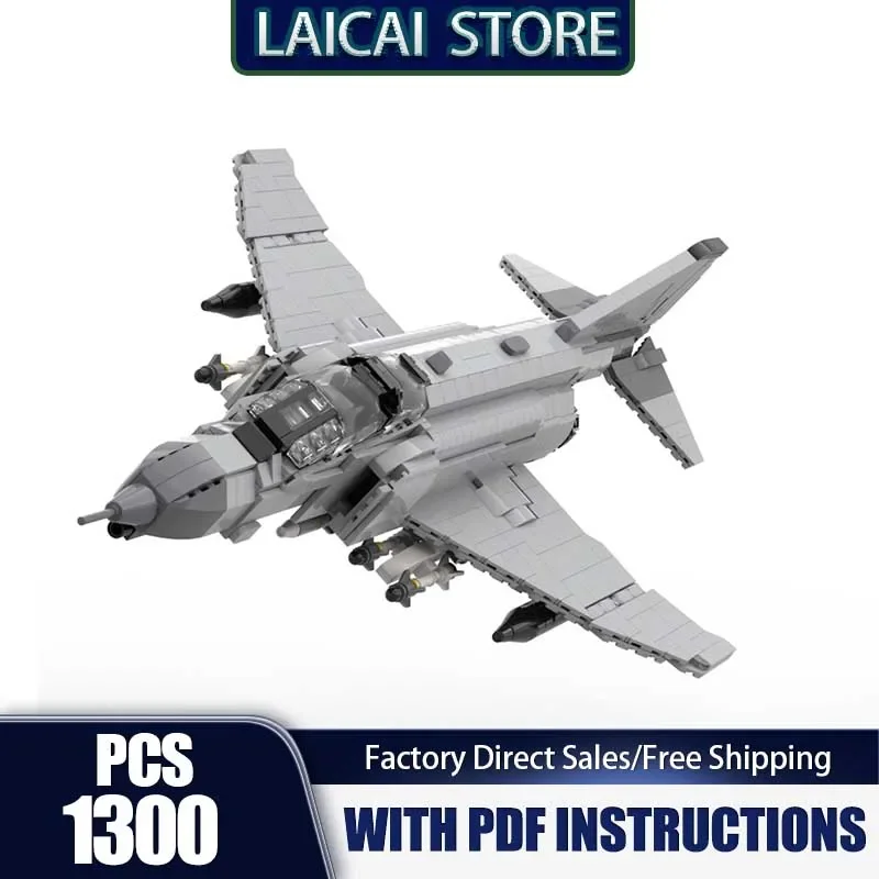 

Military Series Moc Building Blocks F-4 (F) Phantom II - LWS Fighter Model Technology Bricks Assembly Holiday Construstion Toy