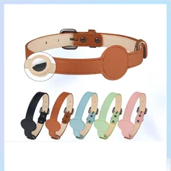 For Airtag Pet Collar Leather Anti-lost Collar For Apple Airtags Location Tracker Protective Case For AirTag Adjustable Design