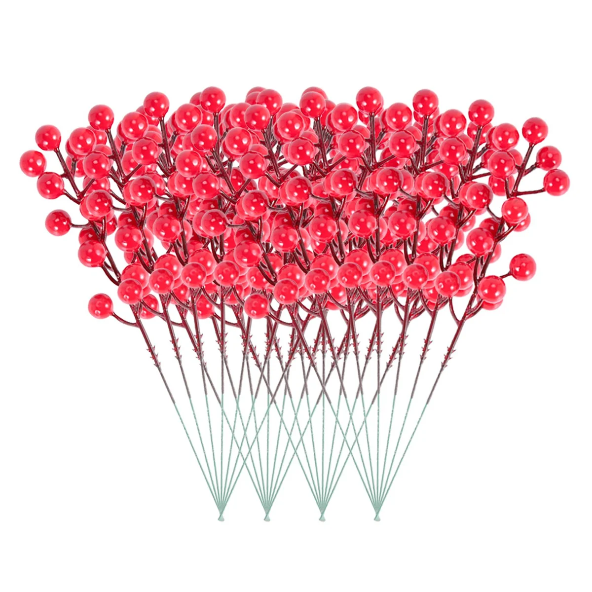 Red Berry Stems,24 Pack 7.9 Inch Artificial Christmas Berries Holly Picks Branch for Christmas Tree,DIY Wreath,Party