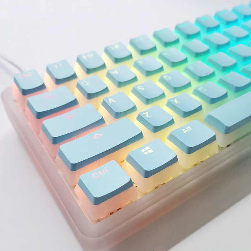 117 Keys Transparent Pudding Keycaps Set OEM Profile Two-color molding Keycaps MX Switches For Mechanical Keyboard Gifts
