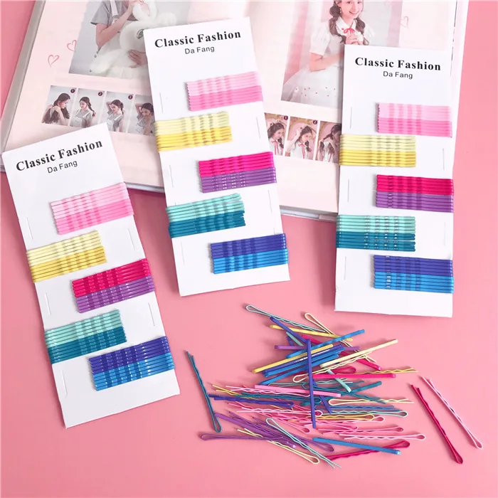 

Красочные плоские заколки для волос в корейском стиле, цветные зажимы для челки, нескользящие верхние заколки для женщин и девушек, повседневный аксессуар для волос
