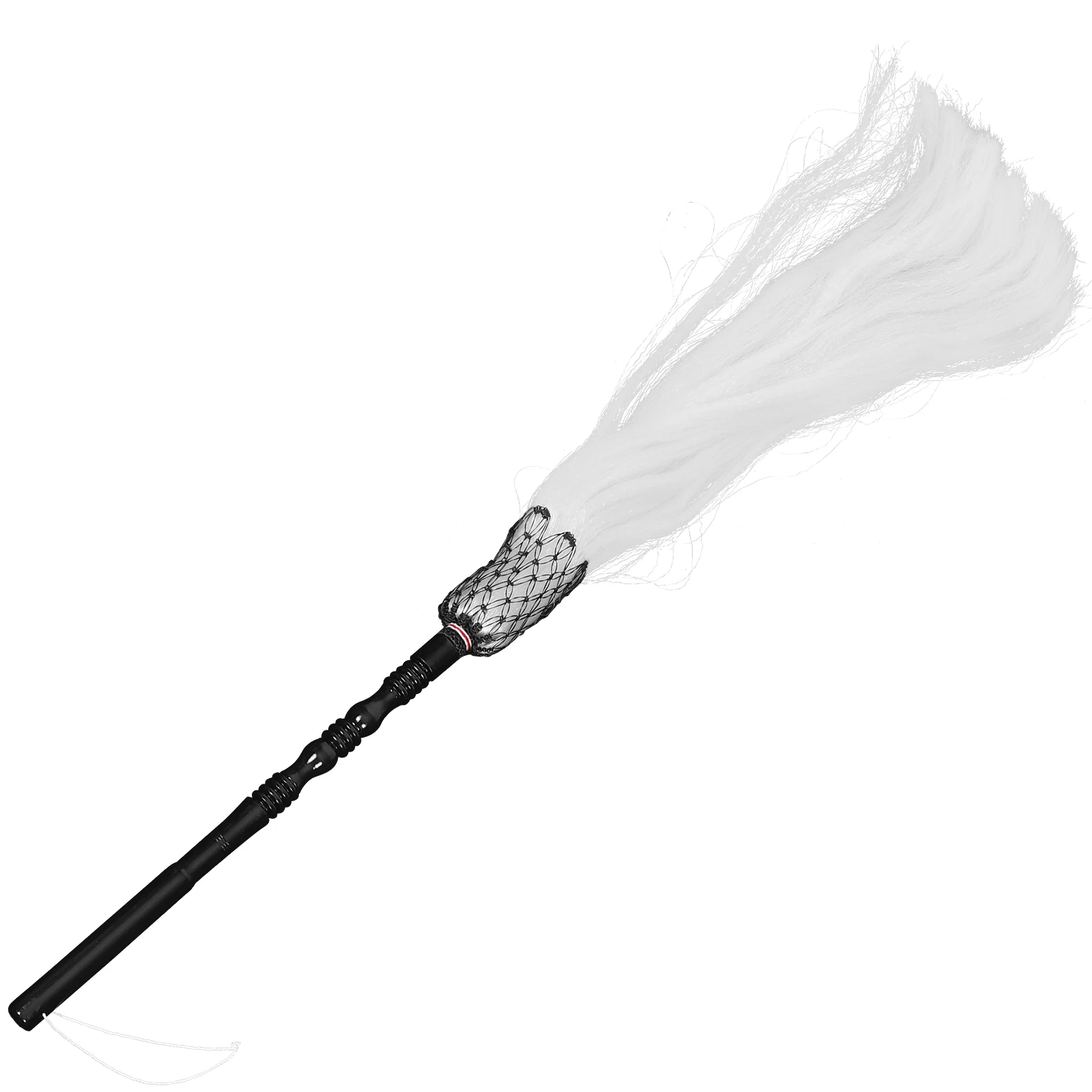 

Horsetail Whisk Ornament Buddha Dust Duster Decorative Lightweight Portable Taoism Vintage Black Handle Lifelike MartialArtsTool