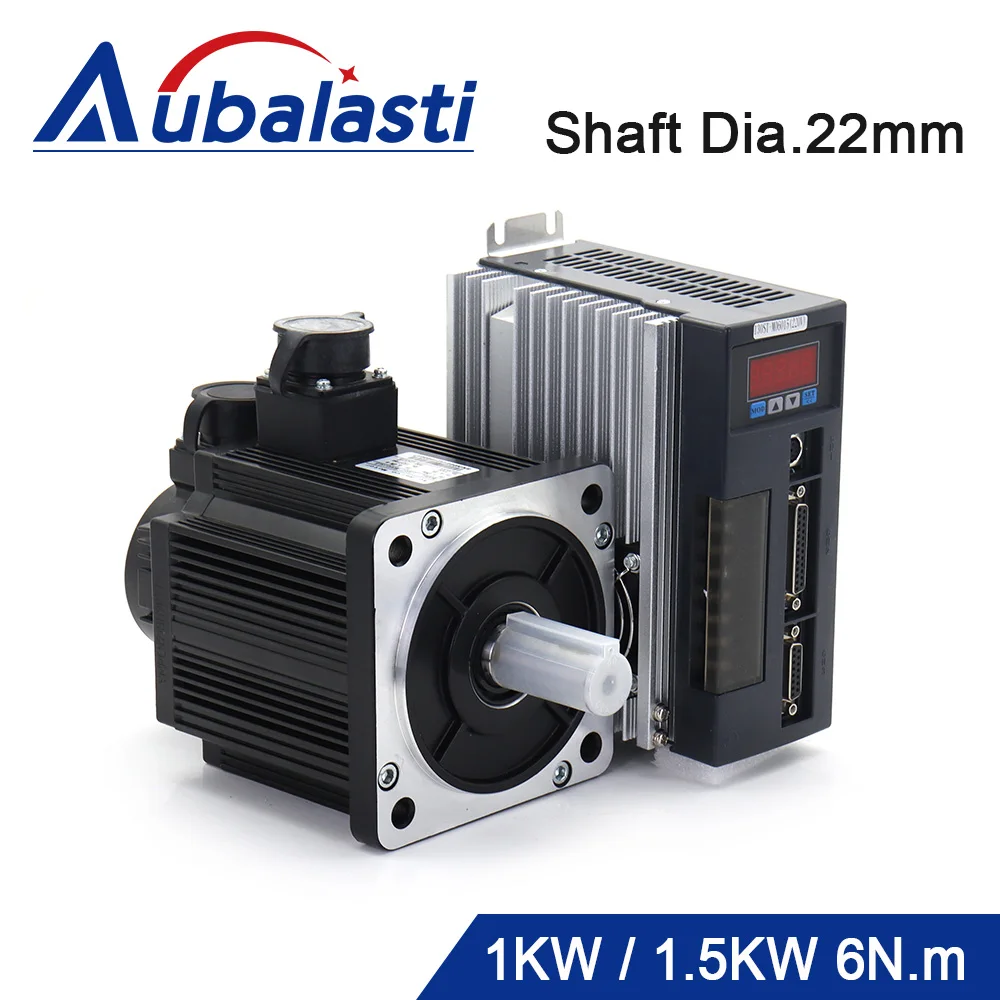Aubalasti AC Servo Motor Kits 1KW 130ST-M06015 1500RPM / 1.5KW 130ST-M06025 6N.m 220V 2500RPM Driver AASD-30A For CNC Router
