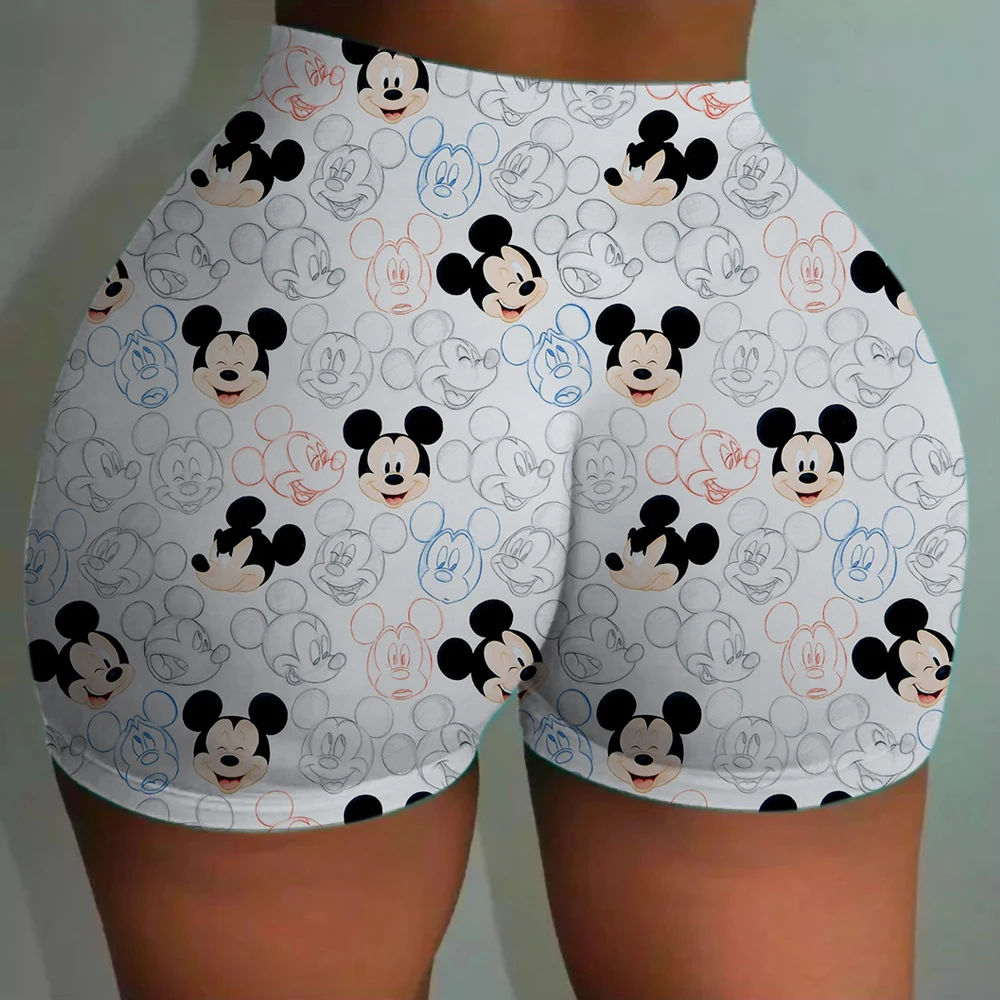 ديزني ميكي ماوس طباعة اليوغا السراويل السراويل النساء رفع السراويل الرياضية النساء اللياقة البدنية الجوارب تنفس عالية الخصر الغنيمة السراويل