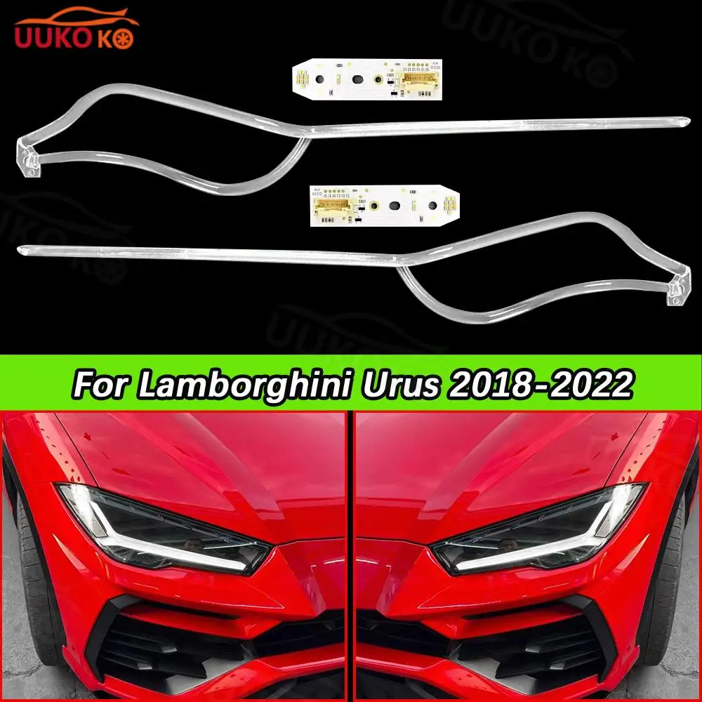 For Lamborghini Urus 2018-2022 Auto Parts Car Headlights DRL Light Strips Angel Eyes Guide Chip LED DRL Tube Board