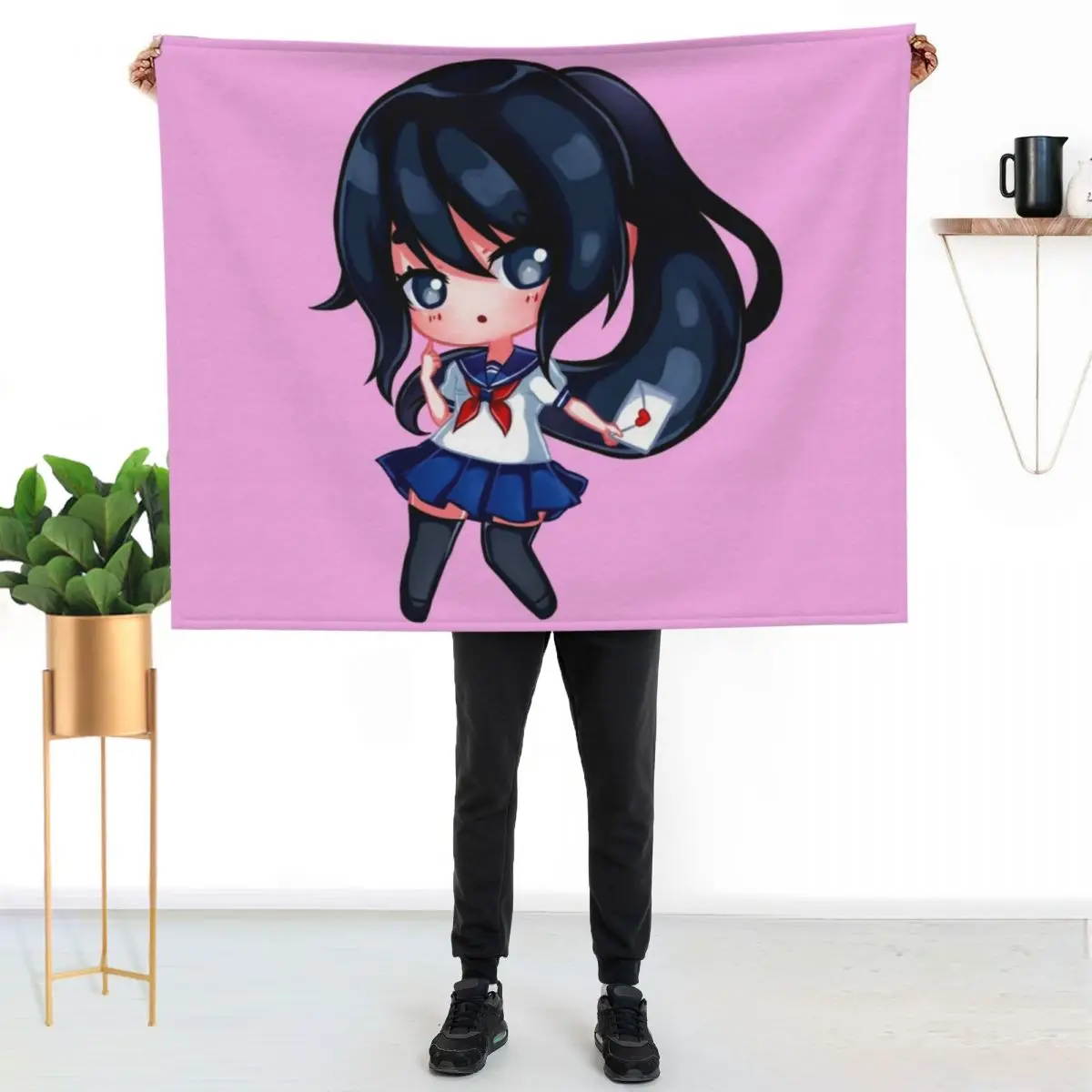 Yandere-chan Throw Blanket Custom Decorative Throw manga christmas decoration Decorative Sofa for sofa Blankets