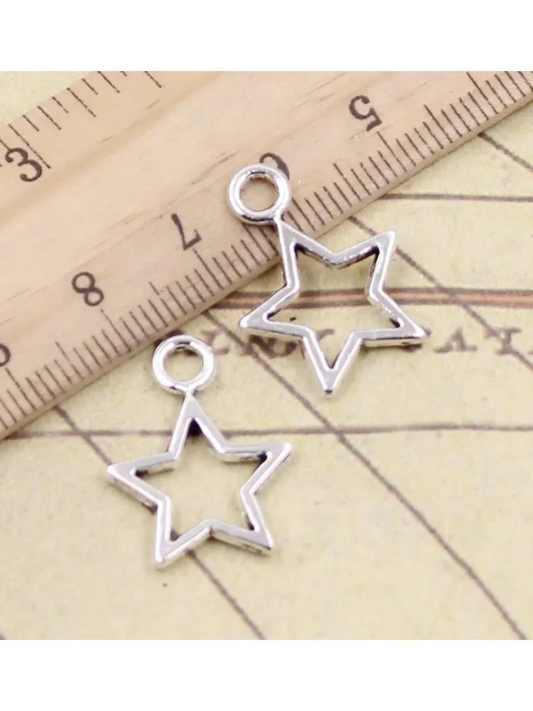 20 sztuk Charms gwiazda Pentagram 16x22mm tybetański brąz srebrny kolor wisiorki antyczny tworzenia biżuterii DIY Handmade Craft — zdjęcie 2
