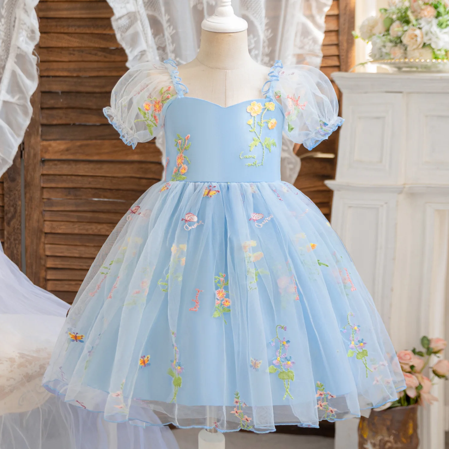 Vestido de hada para niña pequeña, princesa de 1 a 5 años, vestido de flores para fiesta de cumpleaños para recién nacido, Vestidos con tutú de tul para boda, disfraces para niñas