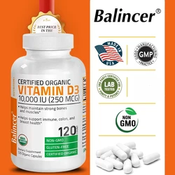 Vitamin D3 for Immune Support, Healthy Muscle Function & Bone Health, High Potency Organic Non-GMO Vitamin D Supplement