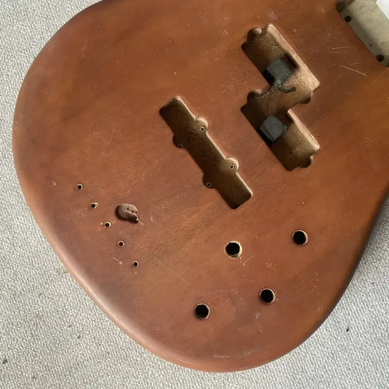 IB719 Solid Redwood 5 String Electric Guitar Bass Body Active PJB Pickups Right Hand Replace and DIY Paints&Wood Damages