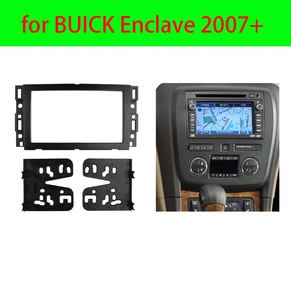 HY Double Din Fascia  Radio for BUICK Enclave 2007+ CD DVD GPS Stereo Panel Dash Mount Trim Kit Surrounded Frame Bezel Cover