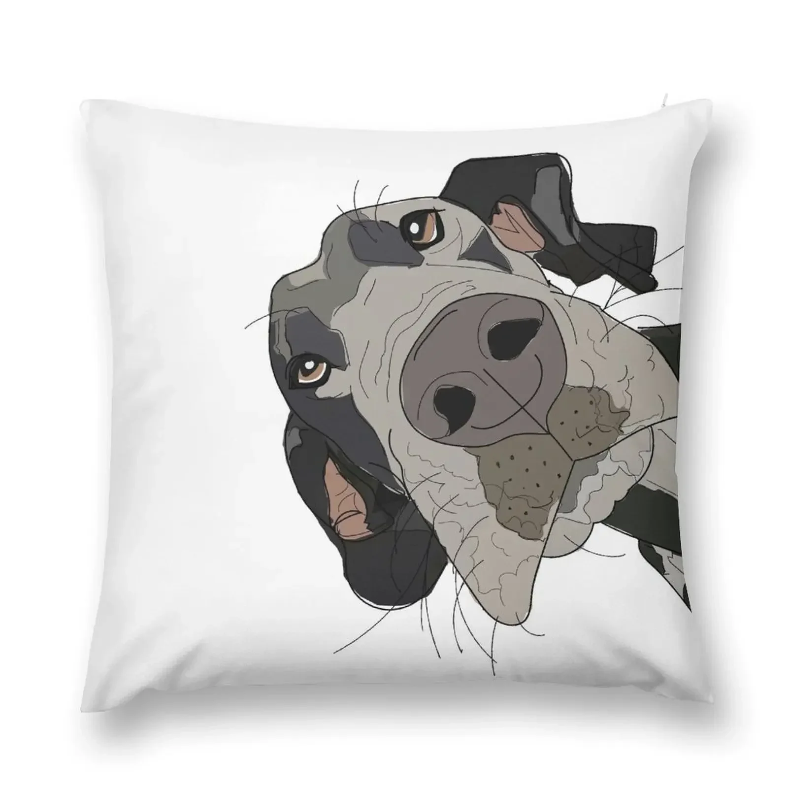 

Great Dane In Your Face Dog Throw Pillow Sofa Cushions Covers Ornamental Pillow pillow