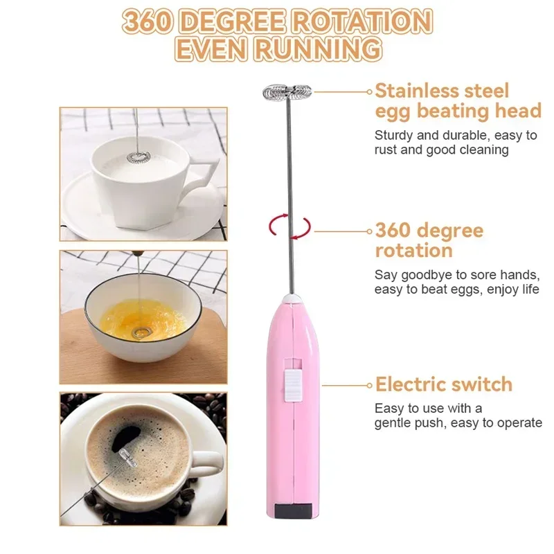 خلاط رغوة الحليب الكهربائي الصغير خلاط خفق القهوة اللاسلكي يده خافق البيض كابتشينو Frother خلاط أدوات خفق المطبخ
