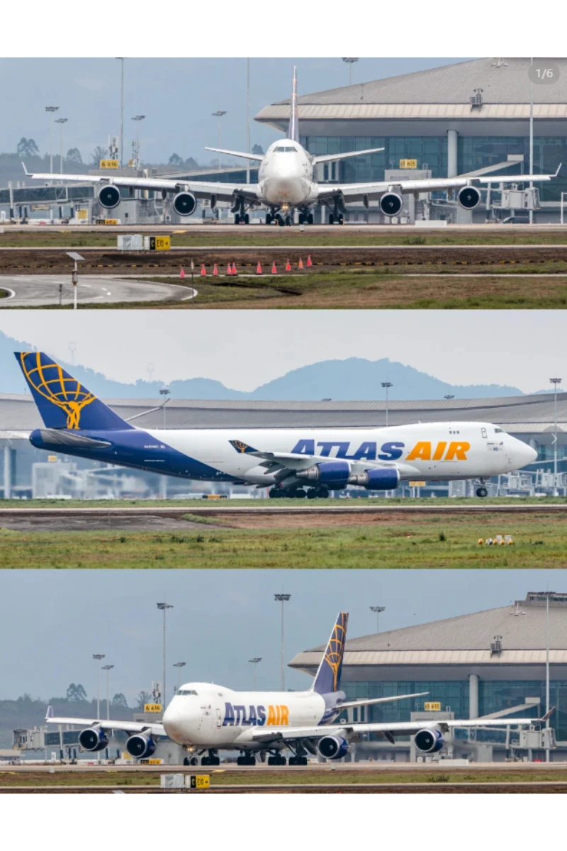 

Новинка 2023 года, масштаб 1:157, B747-400 ATLAS AIR Airlines, литая под давлением модель самолета из смолы, коллекция украшений, дисплей, игрушки, подарки для фанатов