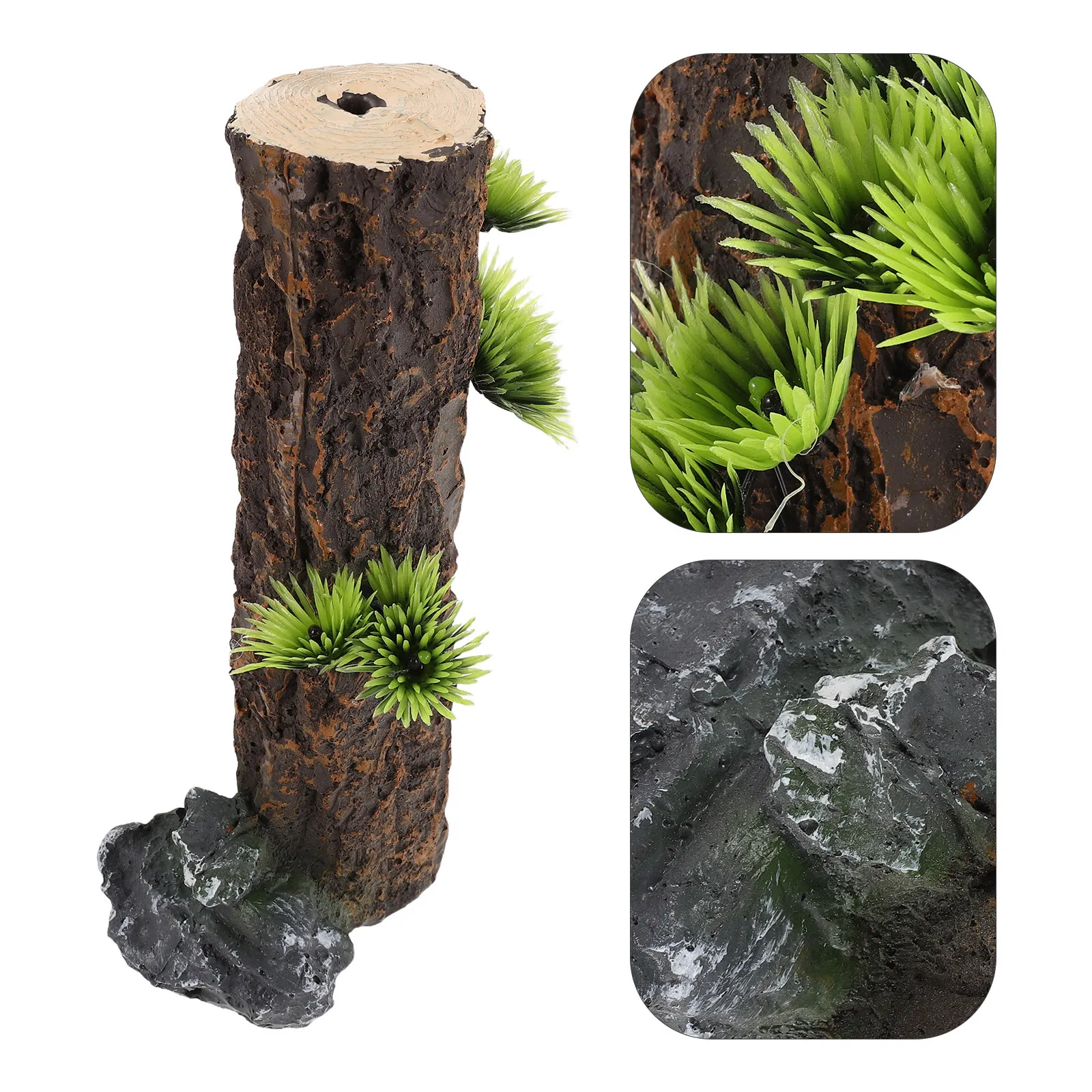 

Resin Tree Trunk Ornament Artificial Tree Trunk Stump Decorative Sculptures For Aquarium Landscaping Reptile Habitat Decoration