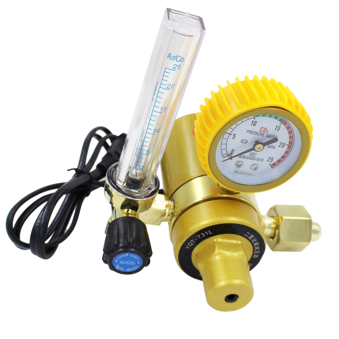 

36/110/220V CO2 Pressure Regulator Carbon Dioxide Pressure Reducer Heated Pressure Gauge Meter Flowmeter For MIG/TIG Welding