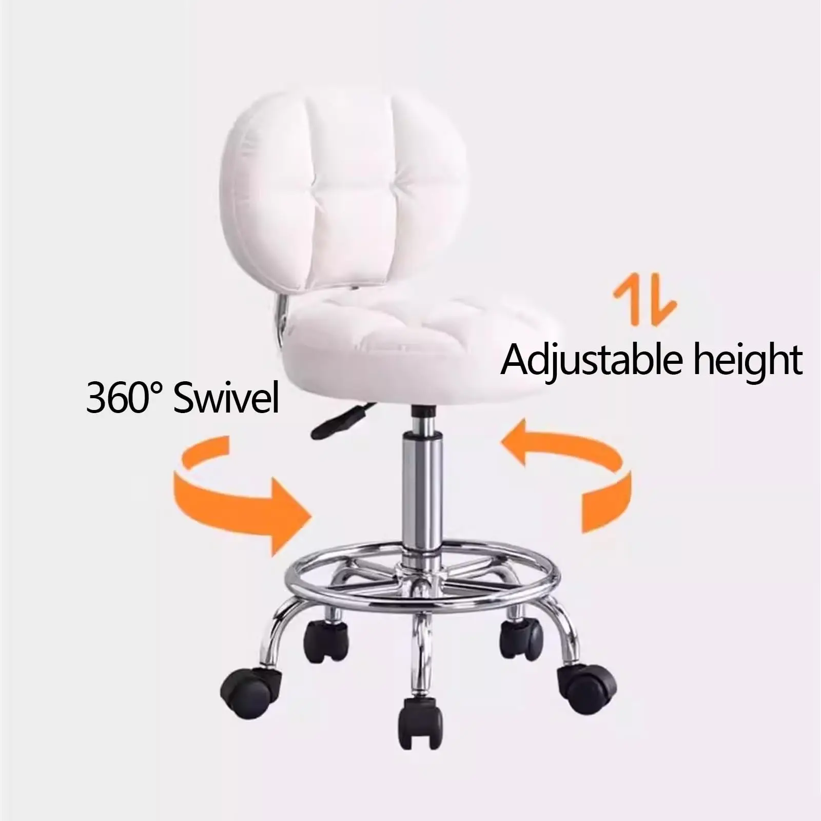 Modern Office Desk Chair Rolling Stool Computer Chair Adjustable Work Home Salon Drafting Swivel Task with Footrest