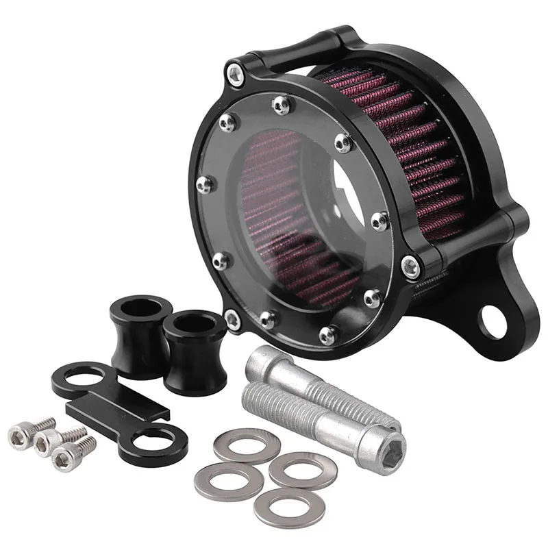 Air Cleaner Intake Filter System Kit for Sportster XL883 XL883N XL883R XL883P XL1200 XL1200L XL1200X Iron 883 Forty Eight XL1200