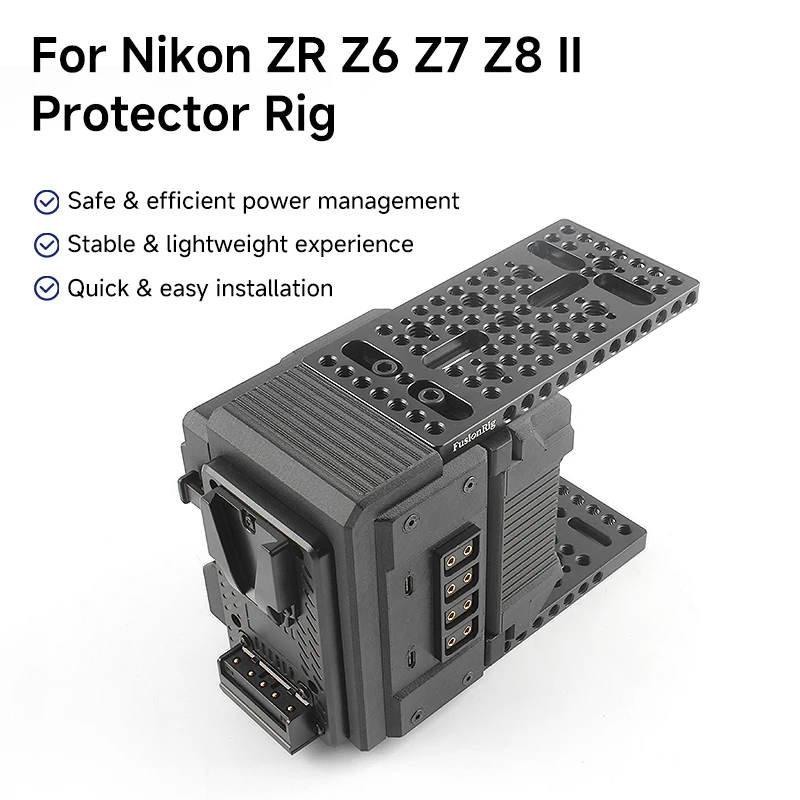 All-in-One Power Supply Camera Protector Rig, Multi Output V-Mount Expansion Module for Nikon Z Series Mirrorless Cameras