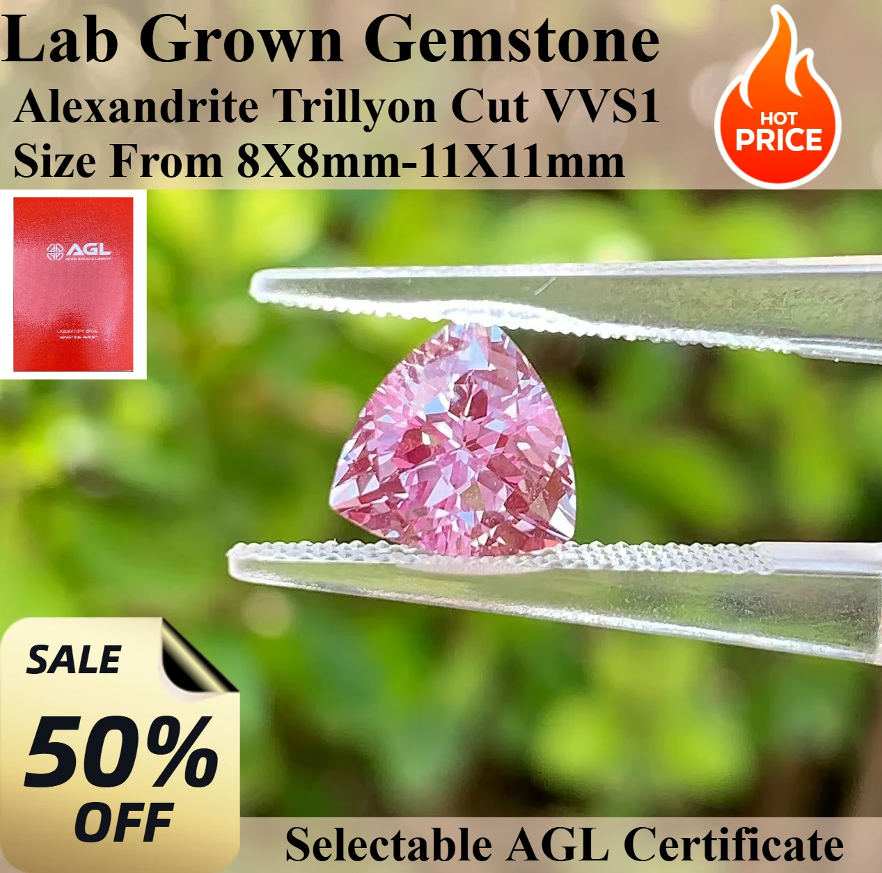 

Alexandrite Trillyon Cut High Quality Lab Grown Gemstone for DIY Advanced Jewelry Making Materials Selectable Certificate