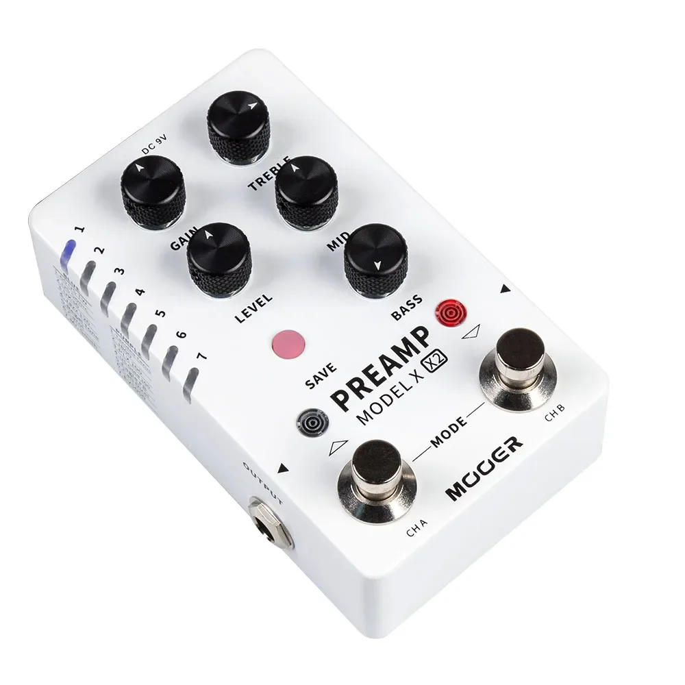 MOOER PREAMP MODEL X X2 Guitar Digital Preamp Effect Pedal Dual Channels 14 Preset Slots with 3 Cabinet Simulation Guitar Pedal