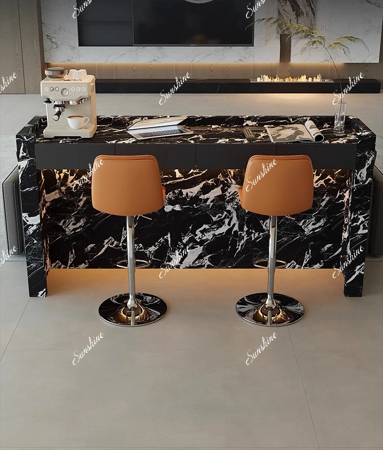 Italian light luxury sofa backrest cabinet household long table living room partition small apartment island dining table