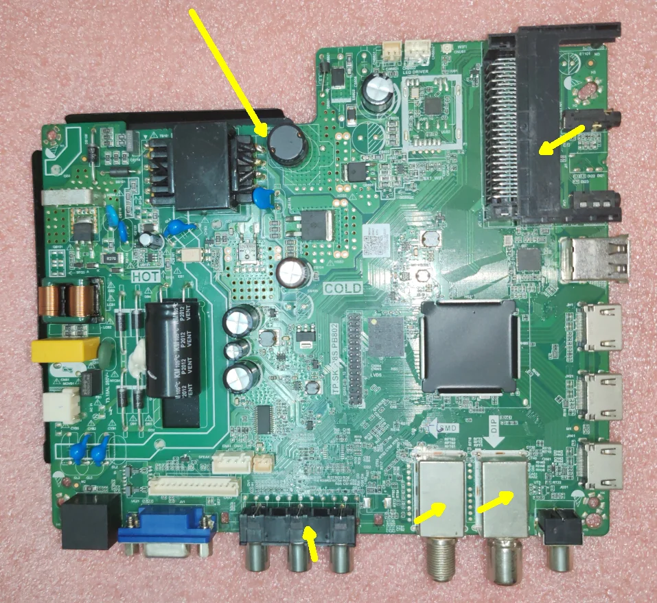 

TP.SK508S.PB802 WiFi network 4-core three in one TV motherboard test physical photos of 6 specifications