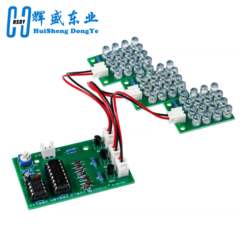 CD4017 + NE555 Flash Light Explosion-flashing LED Suite Self DIY Learning Electronic Kit Strobe Module Production Design