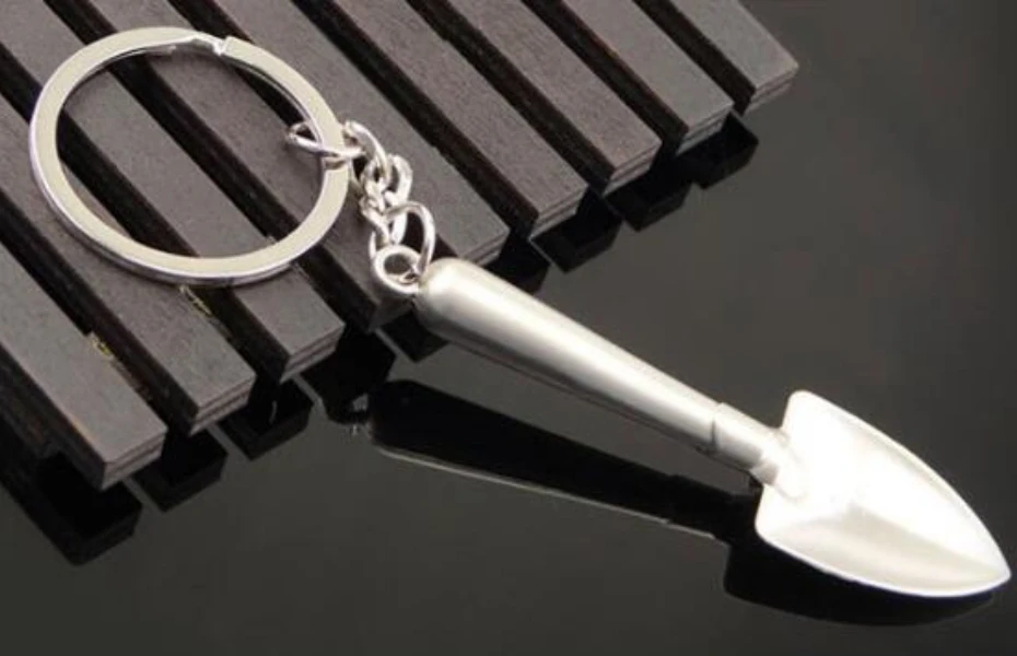 100pcs/lot Novelty Mini Shovel Keychains Man Woman Mini Key Ring Creative Style Shovel Ker Ring